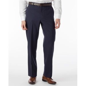 Ballin Men’s Super 120s Wool Travel Twill Comfort-EZE Trouser in Navy size 36
